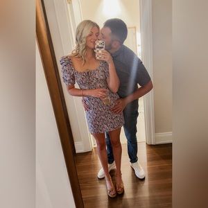 Astr Floral Puff Sleeve Dress - Multicolor